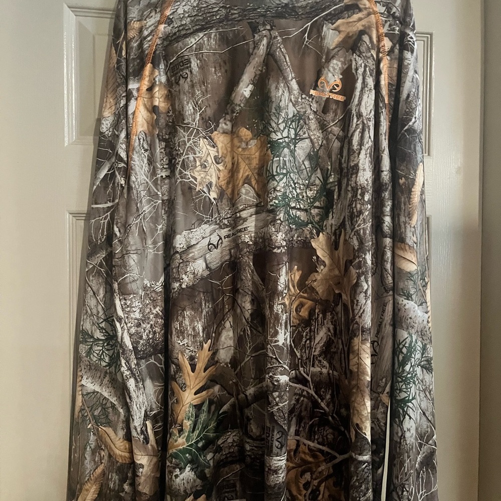Realtree Camouflage Shirt with Orange Trim